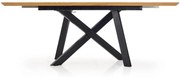 CAPITAL stół 160-200 cm, dąb złoty / czarny , X, rozkładany, 8 osobowy