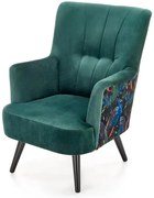 Zielony welurowy fotel wypoczynkowy L2-E09