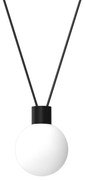 Lampa wisząca CAPRI 1xG9, czarna z białym kloszem, kula