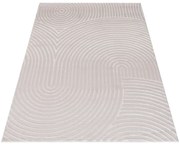 Prostokątny kremowy dywan z tloczonym wzorem H1-M74