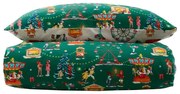 Zielona bawełniana pościel dziecięca do łóżeczka 120x150 cm Christmas Fairground – Belle &amp; Boo