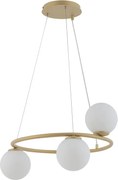 Gama Koło Złota 3 klosze białe, lampa wisząca do sypialni