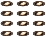 Zestaw 12 Nowoczesnych, regulowanych reflektorów LED w kolorze ciemnego brązu - Cisco Nowoczesny Oswietlenie wewnetrzne