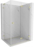 Mexen Lunar-F L kabina prysznicowa składana prawa 100 x 70 cm, transparent, złota szczotkowana - 836L-100-070-55-00-P