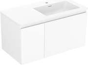 Mexen Orio szafka łazienkowa 90 cm z umywalką Otis prawą, 1S, 1D, biała mat - 91A13-09047-3-BBFF01-W18P01