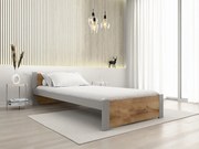 Łóżko IKAROS 90 x 200 cm, dąb artisan/szary Stelaż: Bez stelaża, Materac: Bez materaca