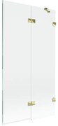 Mexen Lunar parawan nawannowy 2-skrzydłowy prawy 100 x 150 cm, transparent, złoty - 897-100-100-50-00-P