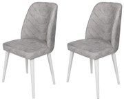 Zestaw krzeseł do jadalni Dallas Grey and White, 2 szt.