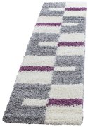 Dywan shaggy Gala szaro-kremowo-fioletowy 80 cm x 250 cm