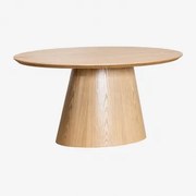 Ovalny Stół Jadalniany 160-200x100 Cm Rozkładany Z Mdf I Fornirem Gala Naturalna - Sklum