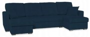Narożnik Rene BIG rozkładany funkcja spania Family Meble sztruks niebieski