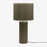 Lampa Stołowa Z Ceramiki I Tkaniny Marvila Wojskowa Zieleń & ↑60 Cm - Sklum
