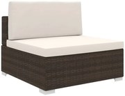 Brązowa sofa ogrodowa z poduszką B8-T09