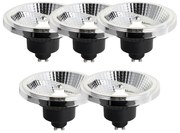 Zestaw 5 ściemnialnych żarówek LED GU10 111mm 10,5W 770LM 4000K