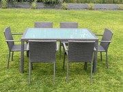 Zestaw mebli obiadowych AVVICENTE szary technorattan outlet