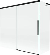 Mexen Rox L parawan nawannowy 2-skrzydłowy rozsuwany 170 + 70 x 150 cm, transparent, czarny - 8C9L-170-070-70-00