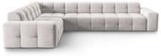 Jasnoszary aksamitny narożnik (lewostronny) Kendal – Micadoni Home