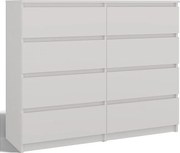 Komoda Malwa M8/120 | Biała | 120x40x97 cm | 8 Szuflad
