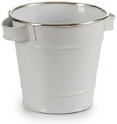 Osłonka na doniczkę typu wiaderko, cynkowa, biała, Ø 15 cm
