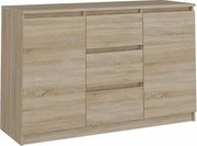 Komoda Malwa 2D3S | Dąb Sonoma | 120x40x75 cm | 2 Drzwi 3 Szuflady