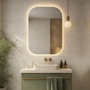 Lustro dekoracyjne prostokątne z podświetleniem ROUND Pure LED| Różne rozmiary | Różne kolory : Kolor tafli szkła - Srebrny, Rozmiar - 50 x 100 cm