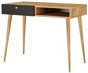 Biurko z nóżkami typu skandi dąb craft + czarny łóżko E0-N85