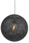 Lampa wisząca czarna 45 cm - Corda Nowoczesny Oswietlenie wewnetrzne