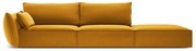 Musztardowa aksamitna sofa lewostronna 264 cm Vanda – Mazzini Sofas