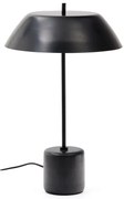Czarna marmurowa lampa stołowa z metalowym kloszem (wysokość 58 cm) Sayra – Kave Home
