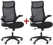 Krzesło biurowe LUCKY 1+1 GRATIS, czarny