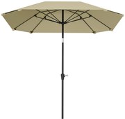 Outsunny 2,3 m Parasol bez bazy, Regulowany parasol tarasowy z korbką, Poliester, Aluminium, Włókno szklane, Beżowy
