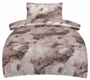 Pościel satynowa Deluxe Minerals brązowy, 140 x 200 cm, 70 x 90 cm