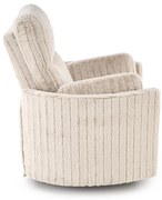 Fotel wypoczynkowy, obrotowy, elektrycznie rozkładany, bujany PEGAS beż