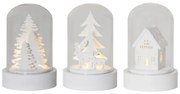 Białe dekoracje świetlne ze świątecznym motywem zestaw 3 szt. ø 5,5 cm Kupol – Star Trading