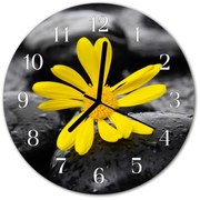 Zegar szklany okrągły Kwiat