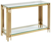 Konsola z hartowanego szkła i stali nierdzewnej - Pozłacana - NOMELANO marki Pascal Morabito