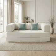 Coco Living Sofa rozkładana Kaia – biały/szałwia