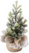 Sztuczna choinka w jutowej doniczce TANNE, 22 cm