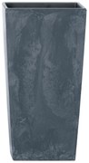 Donica ogrodowa z wkładem Urbi Square Beton Effect 32,5 x 32,5 x 61 cm antracytowy PROSPERPLAST