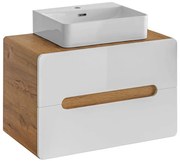 Szafka z umywalką nablatową biały połysk A2-G83