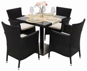 Zestaw ogrodowy z rattanu GINA II. 1 + 4 (czarny)