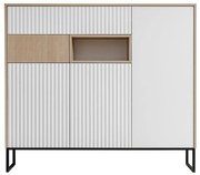 Komoda ZOE 150 3D2S jodełka scandi/biały mat FURNIVAL