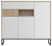 Komoda ZOE 150 3D2S jodełka scandi/biały mat FURNIVAL