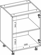 Kuchenna szafka modułowa dolna BELLA D-60/82 popiel połysk