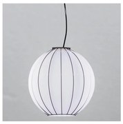 SIRU - Żyrandol na lince SFERA 1xE27/60W/230V śr. 32 cm czarny/biały szkło weneckie