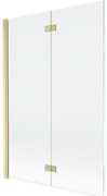 Mexen Mist parawan nawannowy 2-skrzydłowy lewy 120 x 150 cm, transparent, złoty szczotkowany - 8A9-120-002-55-00-L