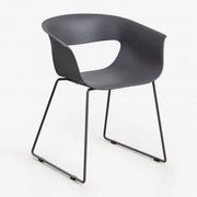 Krzesło Ogrodowe Z Polipropylenu I Stali Alanys Grafitowa Szarość - Sklum