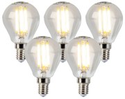 Zestaw 5 żarówek LED E14 z możliwością ściemniania, kształt kuli P45 5W 470lm 2700K