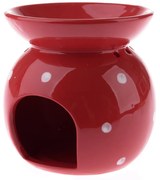 Porcelanowa lampa do aromaterapii Abuela czerwona,9,8 x 12,5 cm