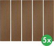 Drewniany panel akustyczny, 2400 x 600 mm, B2BP012, 5 szt, dąb koniakowy